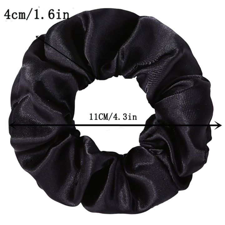 1/6/16/32/100pcs%20bulk%20satin%20scrunchies%20suitable%20women%20elegant%20black%2010cm%20headwear%20hair%20ties%20accessories%20casual%20cute%20-%20Image%203