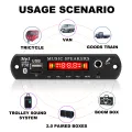 12V MP3 Decoder Board Time Display Bluetooth 5.3 Car Kit 6.5mm Microphone MP3 Player FM Radio TF USB 3.5mm AUX DIY. 