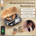 M35 Tws Wood Grain Bluetooth Earphone Led Display 9D Stereo Sound Music Headphone Wireless Earbuds Touch Control Sport Earphone With Mic - Bluetooth Headphone. 