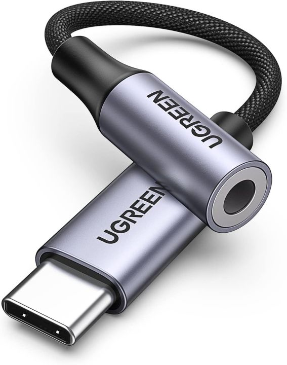 UGREEN 80154 USB C to 3.5mm Audio Adapter Type C to Headphone Aux Jack Dongle 24bit/96kHz HiFi DAC Cable Cord Compatible with iPhone 15 Pro Max/15 Pro/15 Plus, iPad, Galaxy S23 Ultra, Pixel 7, Grey