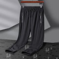 Breathable Elastic Men Running Sport Pants Ice Silk Jogging Thin Sweatpants Casual Outdoor Training Gym Fitness Trousers 8XL. 