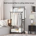 Clothes Rack Double Rod Multifunctional Clothe Racks For Hanging Clothing Portable Garment Shelf Hanger Storage Clothes Shelf. 