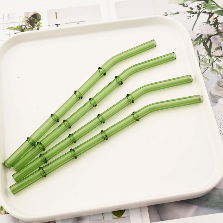 2/4Pcs%20Bamboo%20Design%20Drinking%20Glass%20Straws%20High%20Borosilicate%20Straw%20Set%20with%20Brush%20Milk%20Shake%20Coffee%20Cocktail%20Straw%20Bar%20Drinkware%20-%20Image%204