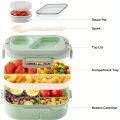 1PC Convenient Insulated Lunch Box, European Oval Sealed Fresh-keeping Lunch Box, Double-layer Household Adult Bento Box. 