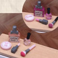 5 pieces/set of dollhouse mini makeup set: 1/12 mini lipstick perfume puff nail polish makeup brush model OB11 accessories.