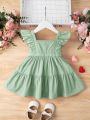 Casual Short Sleeve Flutter Dress for Girls. 