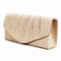 Women's Pleated Evening clutch Dinner Party Handbag. 