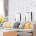 2m Roll 3D Wall Sticker Imitation Brick Bedroom Home Decor Waterproof Self-adhesive DIY Wallpaper For Living Room TV Backdrop. 