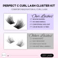 ​GROINNEYA​​ Fluffy DIY Cluster Lashes Kit Individual Eyelashes Lasting Eyelash Extension Lash Bond And Seal​​ Tools Easy Makeup. 