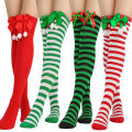 Christmas Ornaments Socks Striped Long Stockings Christmas Decorations High Socks for Girls Striped Knee Socks. 