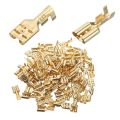 50PCS Battery Lug Gold Brass Female Crimp Terminal Electric Wire Connector. 