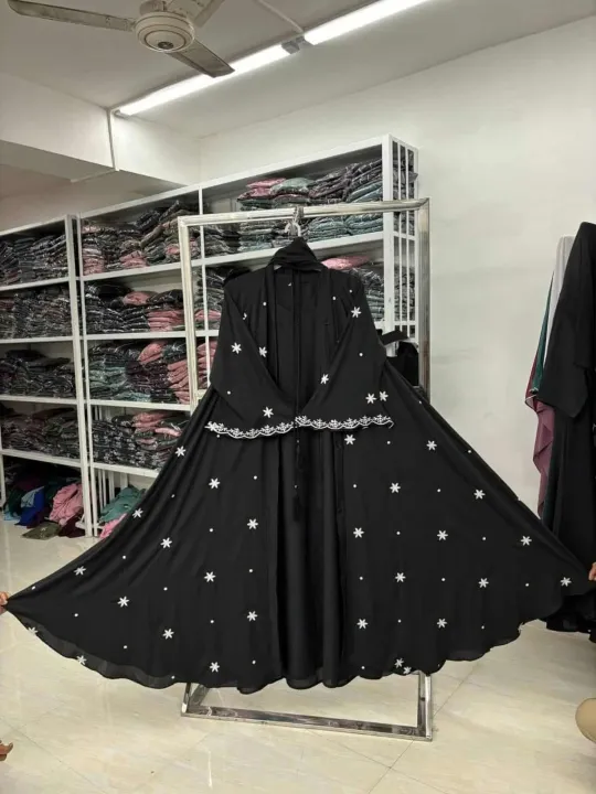 Abaya%20borka%20(Star%20Borka)%20With%20(Koti+Inner+Belt+Hijab)%20Dubai%20Charry%20Georget%20Stylish%20Embroidery%20Work%20Party%20Borka%20For%20Women%20-%20Image%203