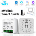 Mini WiFi Smart Switch 16A DIY Breaker Light Switch Relay eWeLink App Control Alexa  Assistant Voice Control lightify. 