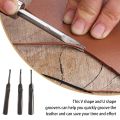 3 Pieces/Set Leather Manual Groovers U V Shape Grooving Slotting Tool Leathercraft DIY Crafting Handtool Handicraft Accessories.