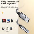 USB to 3.5mm Audio Aux Adapter Supporting 2-in-1 Microphone and Music USB Male TO 3.5 MM Jack Headphone Converter Cable For PC. 