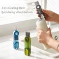 3 in 1 Multifunctional Cleaning Brush, 3 in 1 Tiny Bottle Cup Lid Detail Brush Straw Cleaner Tools Multi-Functional Crevice Cleaning Brush, Multipurpose Bottle Gap Cleaner Brush. 
