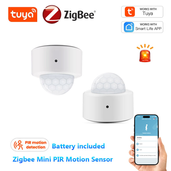 Tuya Zigbee Mini PIR Motion Detector Human Motion Sensor Infrared Detector Security Alarm Works With Alexa Google Smart Life App