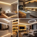 5M 10M Tuya WiFi COB CCT Led Strip 24V Dual White Room Light 2700-6500K 2.4G RF Dimming Touch Remote for Alexa  Assistant. 
