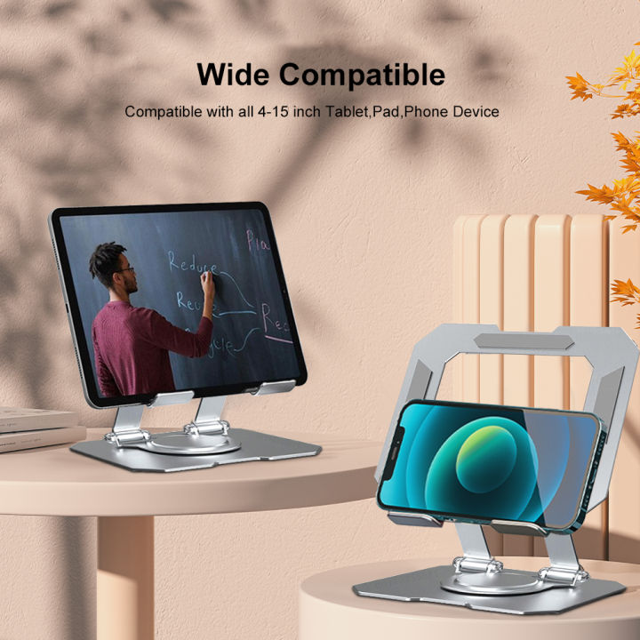 Tablet%20Holder%20Carbon%20Steel%20Stand%20with%20360%C2%B0%20Rotation%20Adjustable%20Stand%20For%20iPad%20Pro%20Air%20Mini%20Mobile%20Phone%20Desk%20Bracket%204-15%20Inch%20-%20Image%203