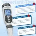 Dr.meter pH Meter, Upgraded 0.01 Resolution High Accuracy PH Tester with Backlit Two-Color LCD Display and ATC, 0-14pH Measurement Range with Data Hold Function Digital pH Tester Pen-PH838. 