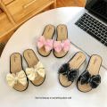 2026 New Bow Flats Open Toe Slide Sandals Non-slip Flip Flops Children Home Slippers Kids Girls Summer Cute Beach Slippers Shoe.