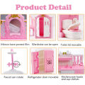 Dollhouse Furniture Set Accessories Mini Bedroom Livingroom Bathroom Kitchen Dollhouse Miniature Pretend Play Family Toys.