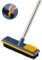 Floor Scrubbing Brush with Long Handle,Squeegee and Comb，Hard Bristle Sweeping Broom for Tiles,Cleaning Pet Hairs, Sofa, Window, Carpet, Bathroom and Hard-to-Reach Corners. 