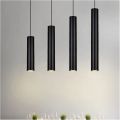 Long Tube Light LED Pendant Lights Cylinder Tube Hanging Light Black Cylinder Adjustable Suspension Lighting 4 Different sizes. 