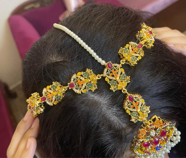 Stylish%20Wear%20Multi%20Stones%20Work%20Sheesh%20Patti%20Mathapatti%20-%20Image%206