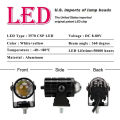 1Pcs Motorcycle LED Spotlight Projector Lens Headlight with Switch Dual Color Driving Light for ATV Scooter Auxiliary Lamp. 