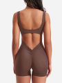 2024 Summer New Women's Yoga One Piece One Piece Vest Sleeveless One Piece Sports Shorts Fitness Sports One Piece. 