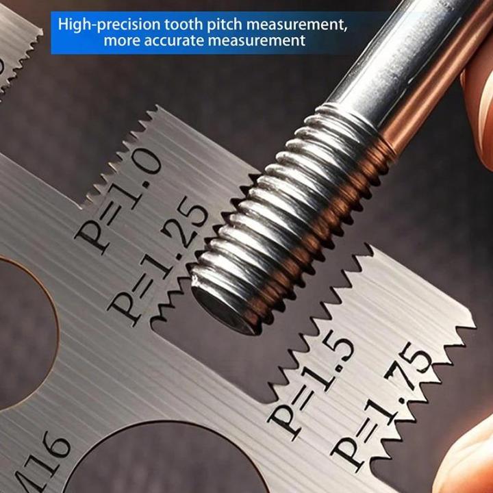 Screw Thread Measuring Machine New Screw Thread Pitch Gauge Ruler Measuring Tool Bolt Nut Metric ...