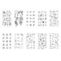 10pcs Waterproof Temporary Tattoo Sticker Love Emoticon Moon Sun Lines Skull Planet Tatto Wrist Fake Tattoos Body Art Women Men. 