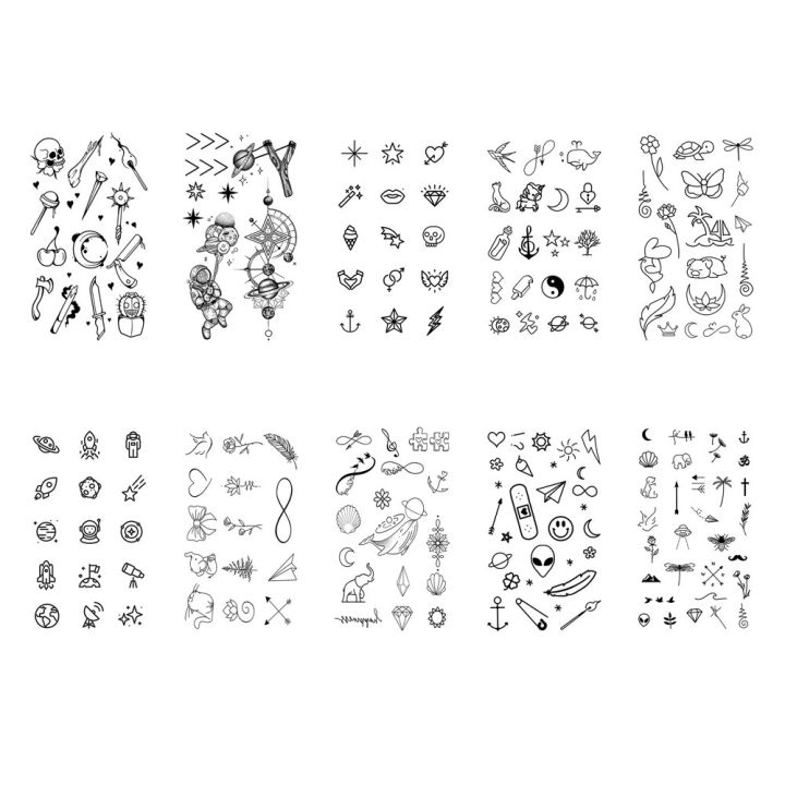 10pcs%20Waterproof%20Temporary%20Tattoo%20Sticker%20Love%20Emoticon%20Moon%20Sun%20Lines%20Skull%20Planet%20Tatto%20Wrist%20Fake%20Tattoos%20Body%20Art%20Women%20Men%20-%20Image%206