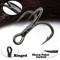6X Fishing Treble Hook 10Pcs Triple Fishing Hook for Big Game Fishing 8# 6# 4# 2# 1# 1/0 2/0 3/0 Barbed Hooks on Hard Bait.