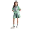 Girls tie-dye craft suit skirt Korean fashion sports suit skirt children's clothing 2 pieces. 