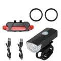 USB Rechargeable Bike Light Set Front Light with Taillight Easy to Install 3 Modes Bicycle Accessories for the Bicycle. 