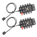 TEUCER PC Cooler Fan HUB 1 to 10 12V 4 Pin PWM Splitter Extension Supply Socket Concentrator.
