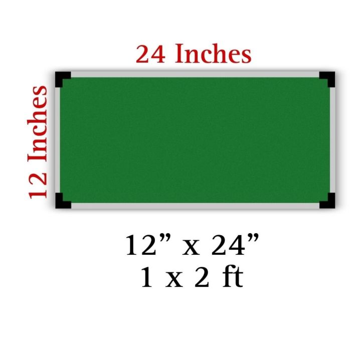 Art Diaries Premium Notice Board in Red, Blue, Green, and Black - 12"x24" or 1x2 ft