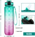 Sports Water Bottle with Straw 1 Litre Leakproof 1000ml with Filter Time Marking BPA Free Tritan Plastic Kids Men Women Cycling Gym Hiking Running. 