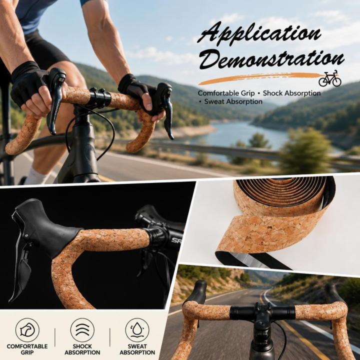 SEER%20Cork%20Road%20Bike%20Handlebar%20Tape%20Shockproof%20Non-Slip%20Stain%20Resistant%20Silicone%20EVA%20Comfortable%20Bike%20Grip%20Tape%20for%20Handlebars%20-%20Image%206