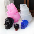 3D Skull Shape Silicone Mold DIY Halloween Skull Candle Silicone Mold Epoxy Plaster Home Decoration Resin Casting Art Crafts. 