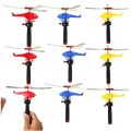 Kids Handle Cable Power Helicopter Cable Helicopter Outdoor Bamboo Dragonfly Fun Flying Toys Small Airplane Toy Color Random. 
