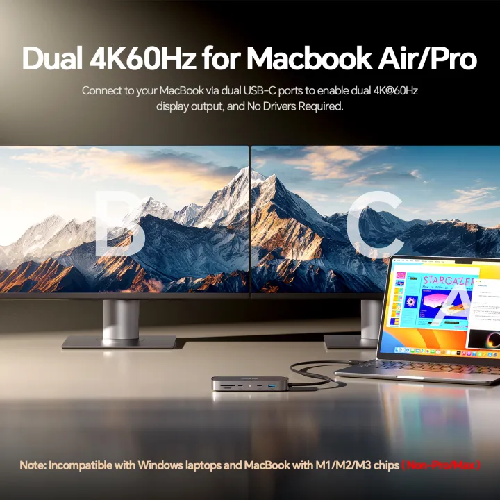 PULWTOP%20MacBook%20Pro%20Docking%20Station%20Dual%20Monitor%204K@60Hz%20with%202HDMI,PD,Ethernet,USB%20A/C%2010Gbps,SD/TF,%20USB%202.0%20-%20Image%203