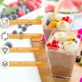 Exquisite Mini Dessert Cups with Spoons Square Dessert Cups with Tasting Spoons Mini Parfait Cups Appetizer Plastic Dessert Cup.