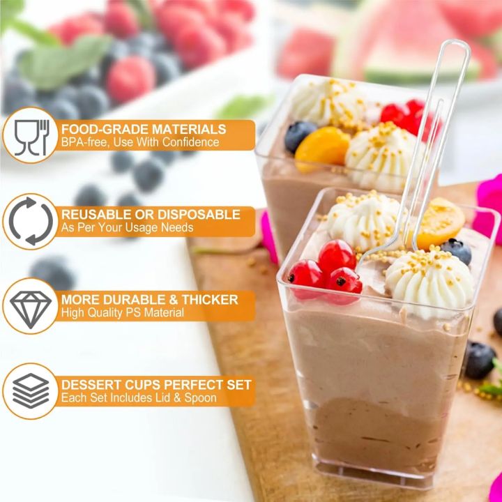 Exquisite%20Mini%20Dessert%20Cups%20with%20Spoons%20Square%20Dessert%20Cups%20with%20Tasting%20Spoons%20Mini%20Parfait%20Cups%20Appetizer%20Plastic%20Dessert%20Cup%20-%20Image%202