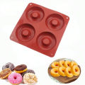 1PC 4 Holes Donut Silicone Mold High Temperature Resistant Big Donut Cake Pudding Jelly Chocolate DIY Mould Cake Baking Tools.