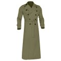 Men'S Windbreaker Spring Autumn Long-Slevee Extra Long Trench Coat Classic Trend Double Breasted Solid Color Temperament Trench.