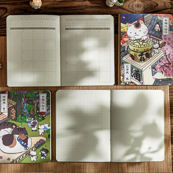 Creative%20Cat%20Themed%20Travel%20Notebook%20High-Aesthetic%20Illustration%20Journal%20Planner%20for%20Student%20Diary%20Note-Taking%20Notepad%20Stationery%20-%20Image%204