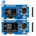 BS 0.96/1.3 inch White Blue oled display screen combined with EC11 rotary encoder module IIC interface for arduino. 